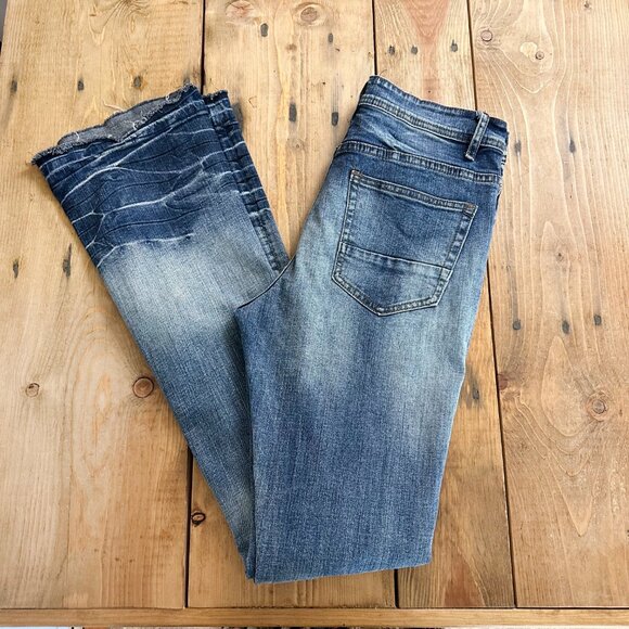 Nova‎ Men Jeans Flare Distressed Wash 30 Blue Denim Excellent Condition! - Picture 3 of 9